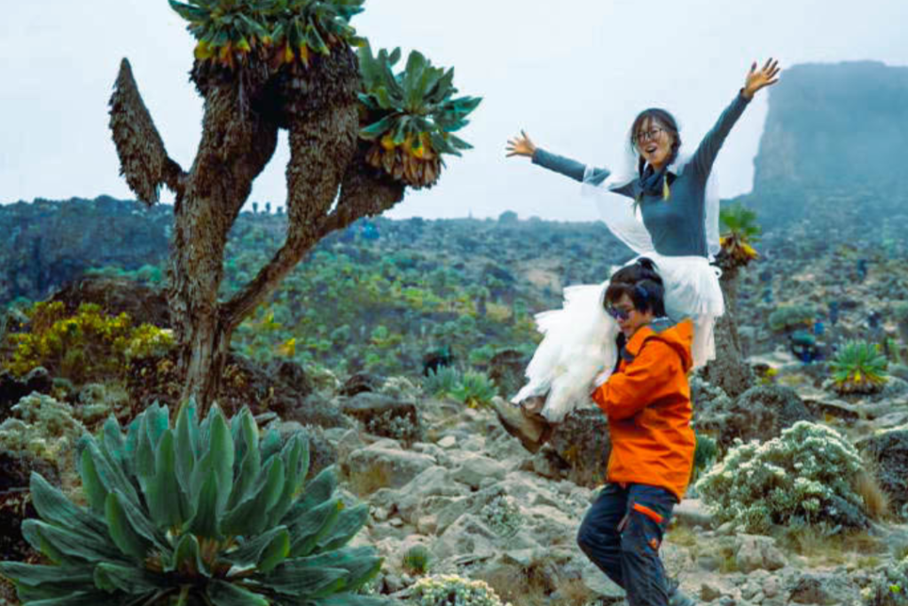 Luxury Kilimanjaro elopement experience for couples celebrating romance on Mount Kilimanjaro in Tanzania