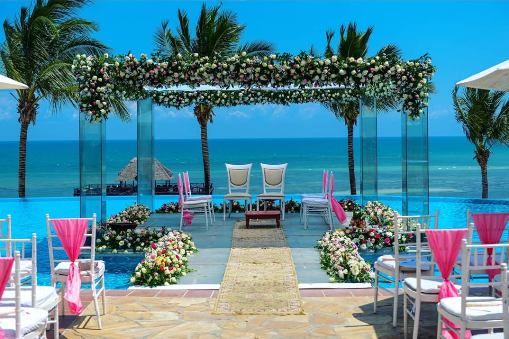 Luxury Nikah wedding ceremony on the beach at The Mora Zanzibar for Muslim couples