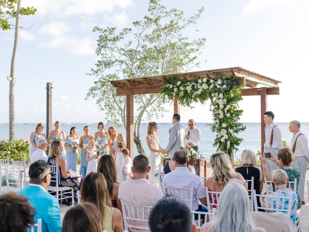 Intimate destination wedding ceremony in Tanzania for small group of guests