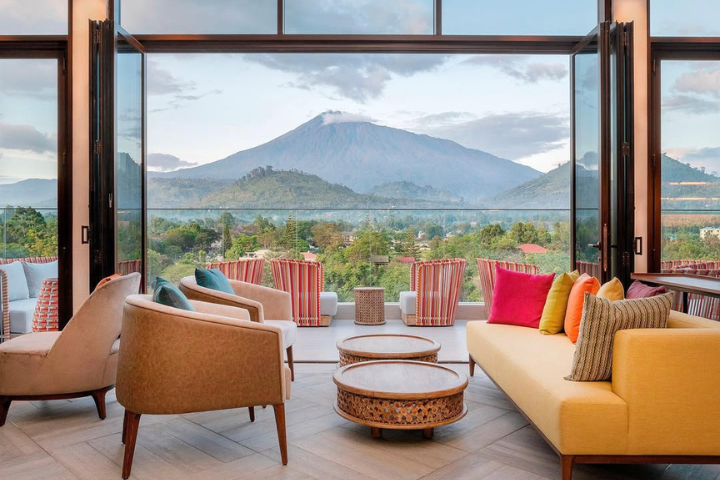 Couple welcomed at Gran Melia Arusha for a luxury Tanzania micro wedding and safari experience