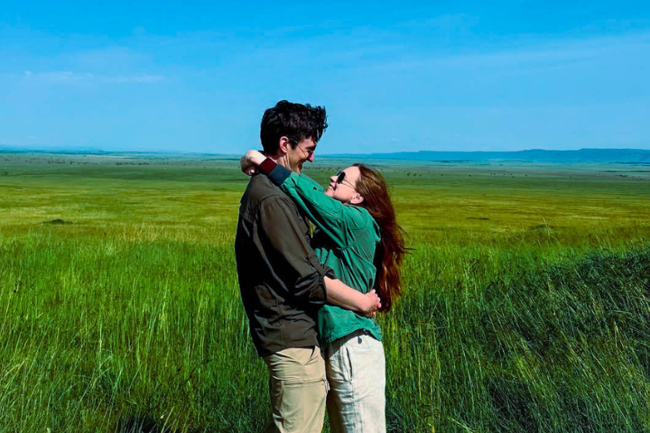 Couple enjoying Lake Manyara National Park before departure, part of a luxury micro wedding and safari adventure in Africa