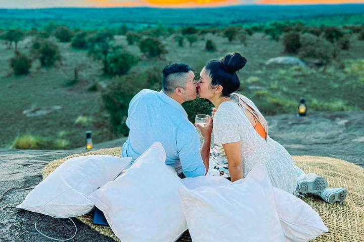 Luxury safari transfer to Serengeti with overnight at Sametu Camp for honeymoon couple